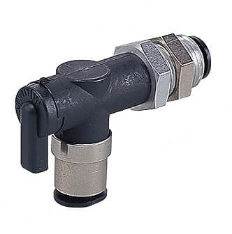 válvula de bola de 2 vías con codo de unión de 6mm - 4mm Serie 10