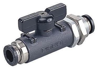 válvula de bola de 2 vías recta con unión pasante de 12mm - 12mm Serie 60