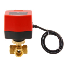 Válvula de bola electrica BW3 1/2'' 3 vías 12V DC 3 puntos