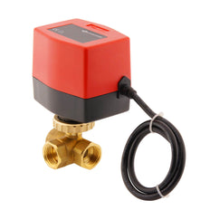 Válvula de bola electrica BW3 1/2'' 3 vías 12V DC 3 puntos