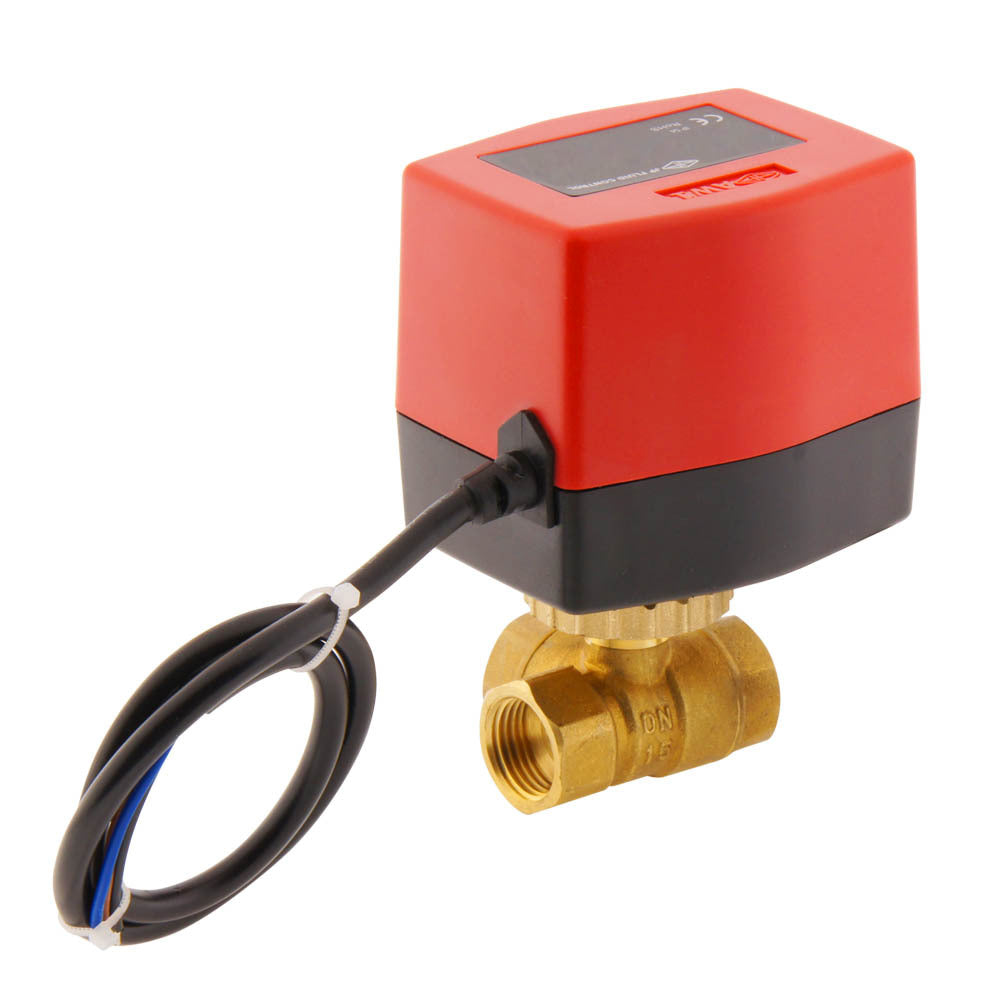 Válvula de bola electrica BW3 1/2'' 3 vías 12V DC 3 puntos