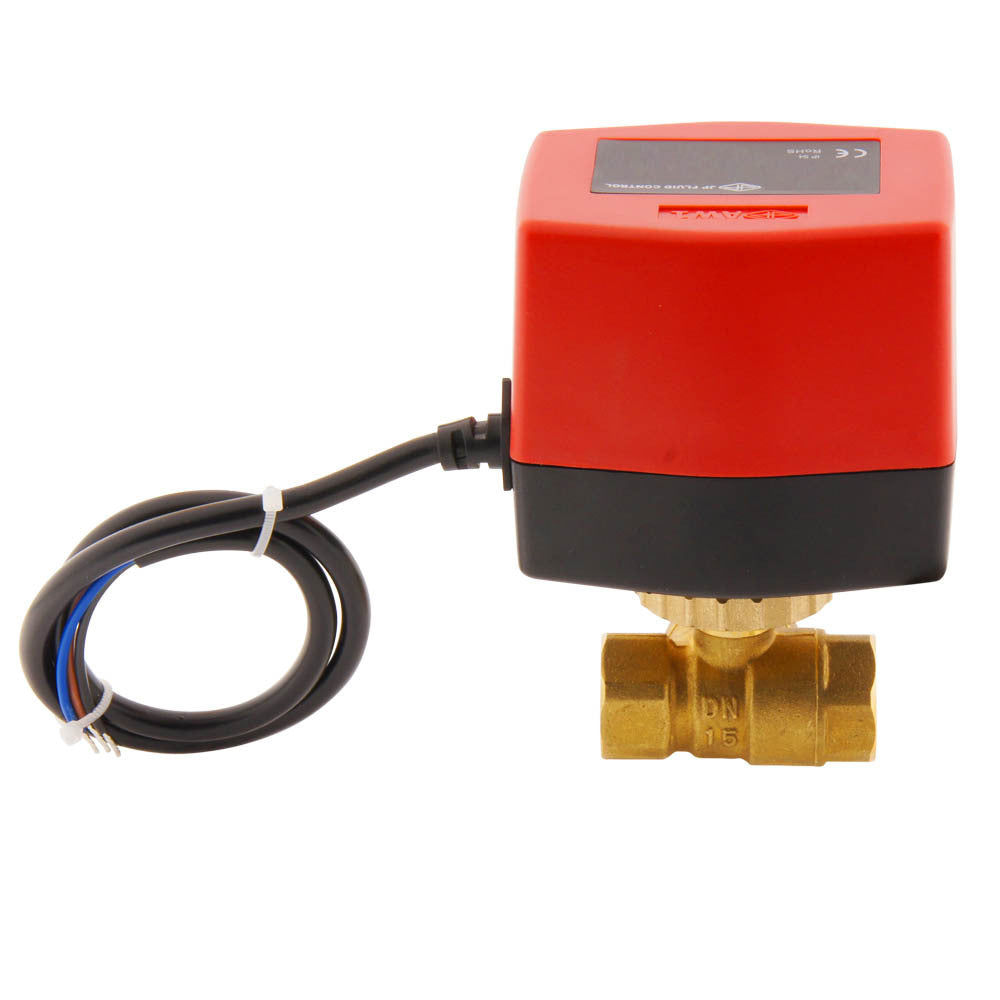Válvula de bola electrica BW3 1/2'' 3 vías 12V DC 3 puntos