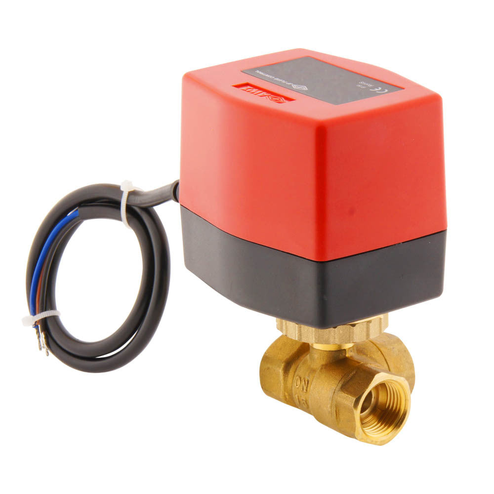 Válvula de bola electrica BW3 1/2'' 3 vías 12V DC 3 puntos