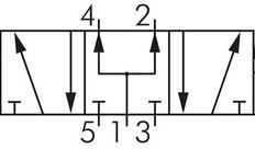 G3/8'' 24V DC 5/3 vías Válvula de solenoide de presión central 3-8bar MVSC