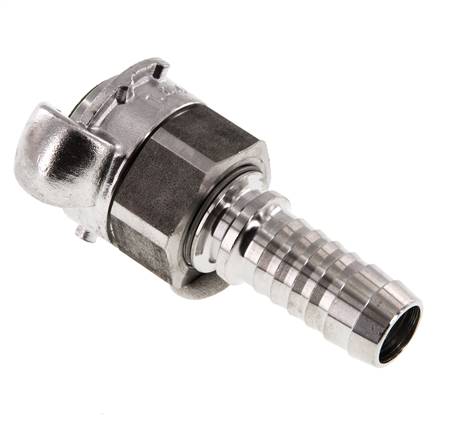 Acero inoxidable DN 15 DIN 3238 Acoplamiento de garras giratorio Barra de manguera de 19 mm (3/4'')