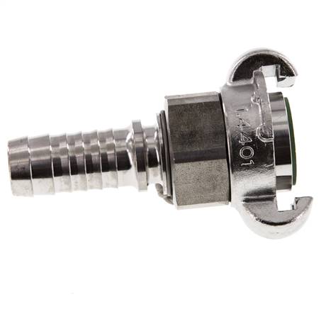 Acero inoxidable DN 15 DIN 3238 Acoplamiento de garras giratorio Barra de manguera de 19 mm (3/4'')