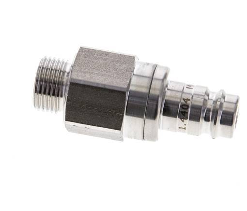 Stainless Steel 316L DN 10 Air Coupling Plug G 3/8 inch Male Double Shut-Off