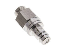 Stainless Steel 316L DN 10 Air Coupling Plug G 3/8 inch Male Double Shut-Off