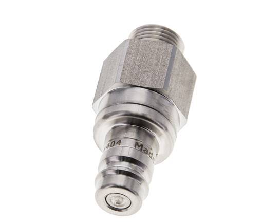 Stainless Steel 316L DN 10 Air Coupling Plug G 3/8 inch Male Double Shut-Off