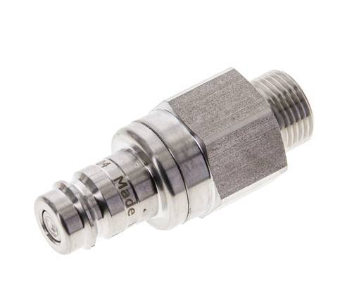 Stainless Steel 316L DN 10 Air Coupling Plug G 3/8 inch Male Double Shut-Off