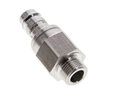 Stainless Steel 316L DN 10 Air Coupling Plug G 3/8 inch Male Double Shut-Off