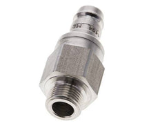 Stainless Steel 316L DN 10 Air Coupling Plug G 3/8 inch Male Double Shut-Off