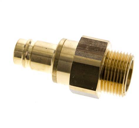 Brass DN 15 Air Coupling Plug G 1 inch Male Double Shut-Off