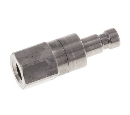 Stainless steel DN 2.7 (Micro) Air Coupling Plug M5 Female Double Shut-Off