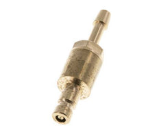 Brass DN 2.7 (Micro) Air Coupling Plug 3 mm Hose Pillar Double Shut-Off