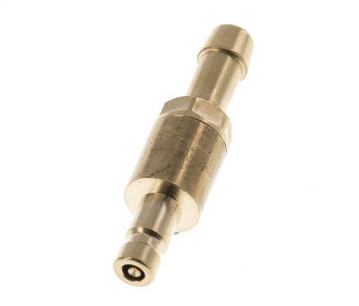 Brass DN 2.7 (Micro) Air Coupling Plug 5 mm Hose Pillar Double Shut-Off