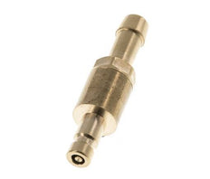 Brass DN 2.7 (Micro) Air Coupling Plug 5 mm Hose Pillar Double Shut-Off