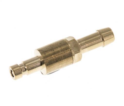 Brass DN 2.7 (Micro) Air Coupling Plug 5 mm Hose Pillar Double Shut-Off
