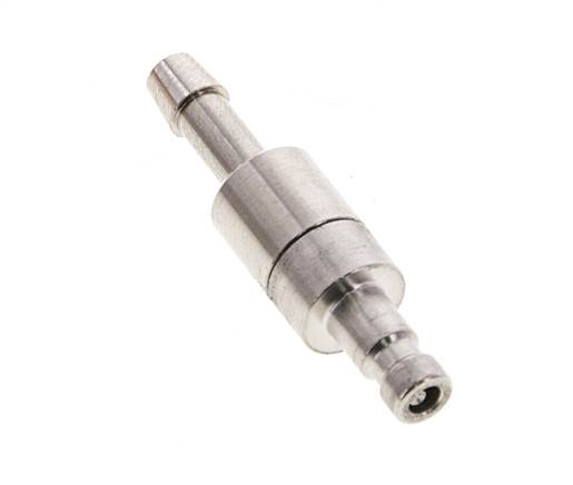 Latón niquelado DN 2,7 (Micro) Tapón de acoplamiento de aire 4 mm Pilar de manguera Doble cierre
