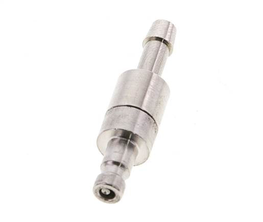 Latón niquelado DN 2,7 (Micro) Tapón de acoplamiento de aire 4 mm Pilar de manguera Doble cierre