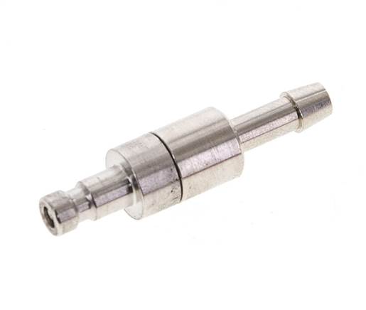 Latón niquelado DN 2,7 (Micro) Tapón de acoplamiento de aire 4 mm Pilar de manguera Doble cierre