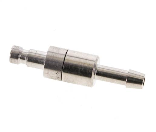Latón niquelado DN 2,7 (Micro) Tapón de acoplamiento de aire 4 mm Pilar de manguera Doble cierre