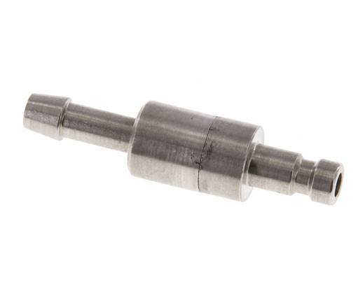 Stainless steel DN 2.7 (Micro) Air Coupling Plug 4 mm Hose Pillar Double Shut-Off