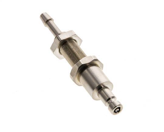 Nickel-plated Brass DN 2.7 (Micro) Air Coupling Plug 3 mm Hose Pillar Bulkhead Double Shut-Off