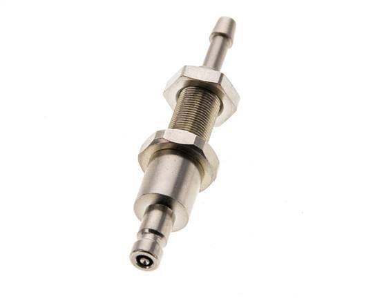 Nickel-plated Brass DN 2.7 (Micro) Air Coupling Plug 3 mm Hose Pillar Bulkhead Double Shut-Off