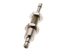 Nickel-plated Brass DN 2.7 (Micro) Air Coupling Plug 3 mm Hose Pillar Bulkhead Double Shut-Off