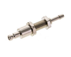 Nickel-plated Brass DN 2.7 (Micro) Air Coupling Plug 3 mm Hose Pillar Bulkhead Double Shut-Off