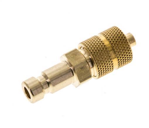 Brass DN 2.7 (Micro) Air Coupling Plug 3x4.3 mm Union Nut [2 Pieces]