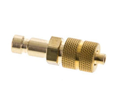 Brass DN 2.7 (Micro) Air Coupling Plug 3x4.3 mm Union Nut [2 Pieces]