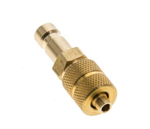 Brass DN 2.7 (Micro) Air Coupling Plug 3x4.3 mm Union Nut [2 Pieces]