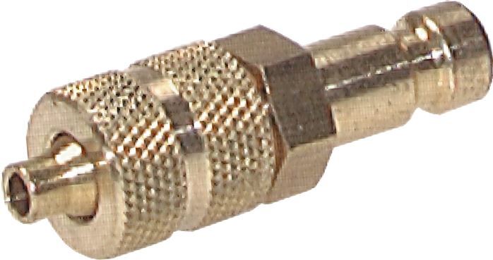 Brass DN 2.7 (Micro) Air Coupling Plug 3x4.3 mm Union Nut [2 Pieces]