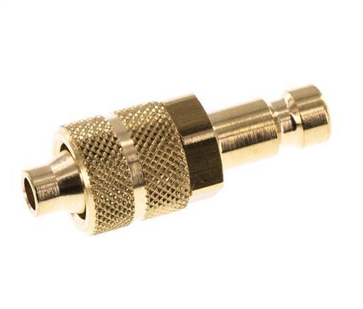 Brass DN 2.7 (Micro) Air Coupling Plug 4x6 mm Union Nut [2 Pieces]