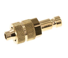 Brass DN 2.7 (Micro) Air Coupling Plug 4x6 mm Union Nut [2 Pieces]