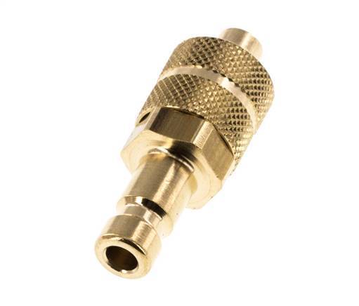 Brass DN 2.7 (Micro) Air Coupling Plug 4x6 mm Union Nut [2 Pieces]