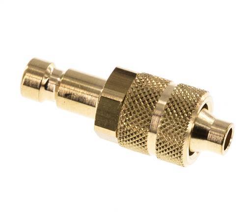 Brass DN 2.7 (Micro) Air Coupling Plug 4x6 mm Union Nut [2 Pieces]