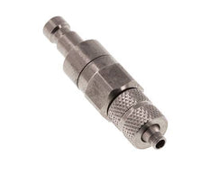 Stainless steel DN 2.7 (Micro) Air Coupling Plug 3x4.3 mm Union Nut Double Shut-Off