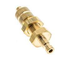 Brass DN 2.7 (Micro) Air Coupling Plug 4x6 mm Union Nut Bulkhead