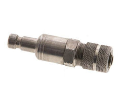 Stainless steel DN 2.7 (Micro) Air Coupling Plug 4x6 mm Union Nut Bulkhead Double Shut-Off