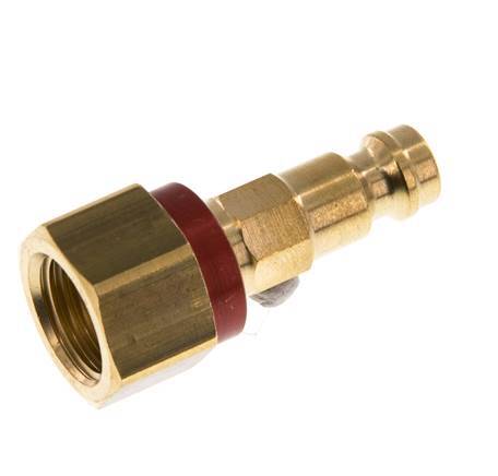 Brass DN 5 Red-Coded Air Coupling Plug G 1/4 inch Female