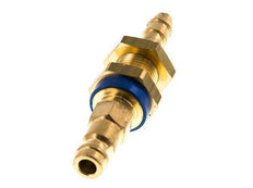 Brass DN 5 Blue-Coded Air Coupling Plug 6 mm Hose Pillar Bulkhead