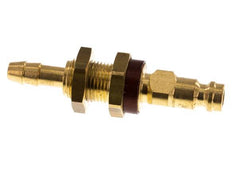 Brass DN 5 Brown-Coded Air Coupling Plug 6 mm Hose Pillar Bulkhead