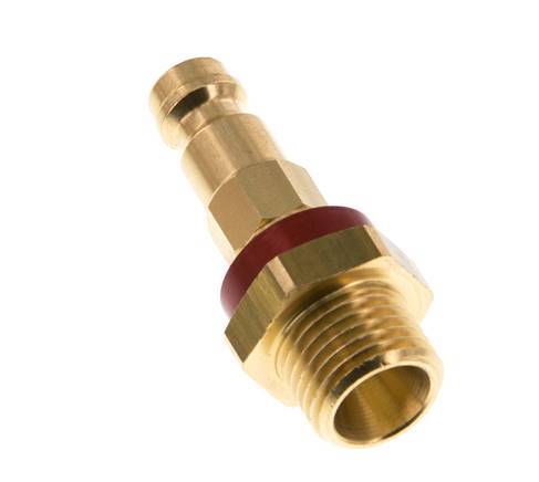 Brass DN 5 Red-Coded Air Coupling Plug G 1/4 inch Male