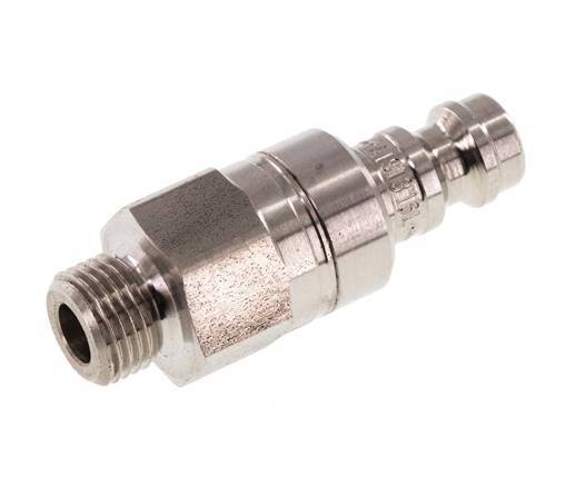 Stainless Steel 316L DN 5 Air Coupling Plug G 1/8 inch Male Double Shut-Off