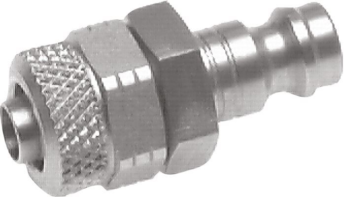 Nickel-plated Brass DN 5 Air Coupling Plug 4x6 mm Union Nut [2 Pieces]