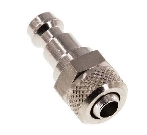 Nickel-plated Brass DN 5 Air Coupling Plug 6x8 mm Union Nut [2 Pieces]