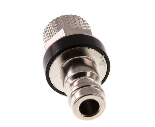 Latón niquelado DN 5 Negro Tapón de acoplamiento de aire 4x6 mm Tuerca de unión